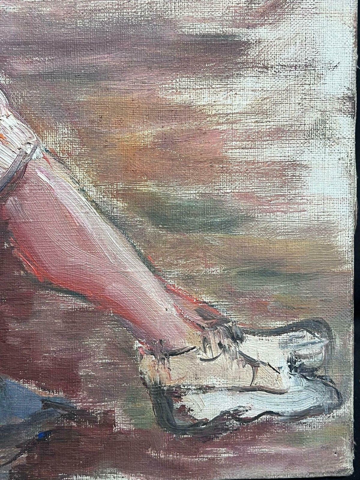 Regine Davidmid 20th Century 1950's French Post Impressionist Oil Lady Reading Under Tree1950's photo for sale
