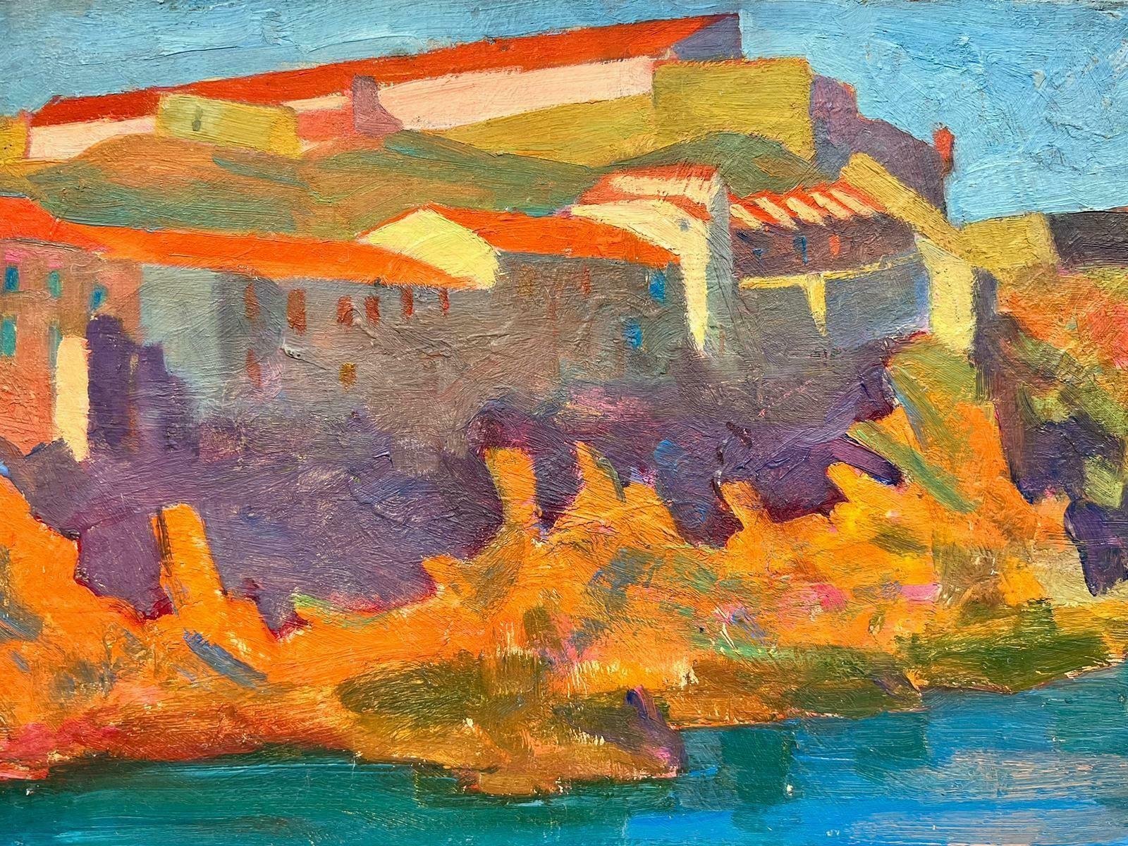 Suzanne Crochetsouth Of France Coastal Buildings 1930's French Post Impressionist Oil Paintingc. 1930's photo furniture