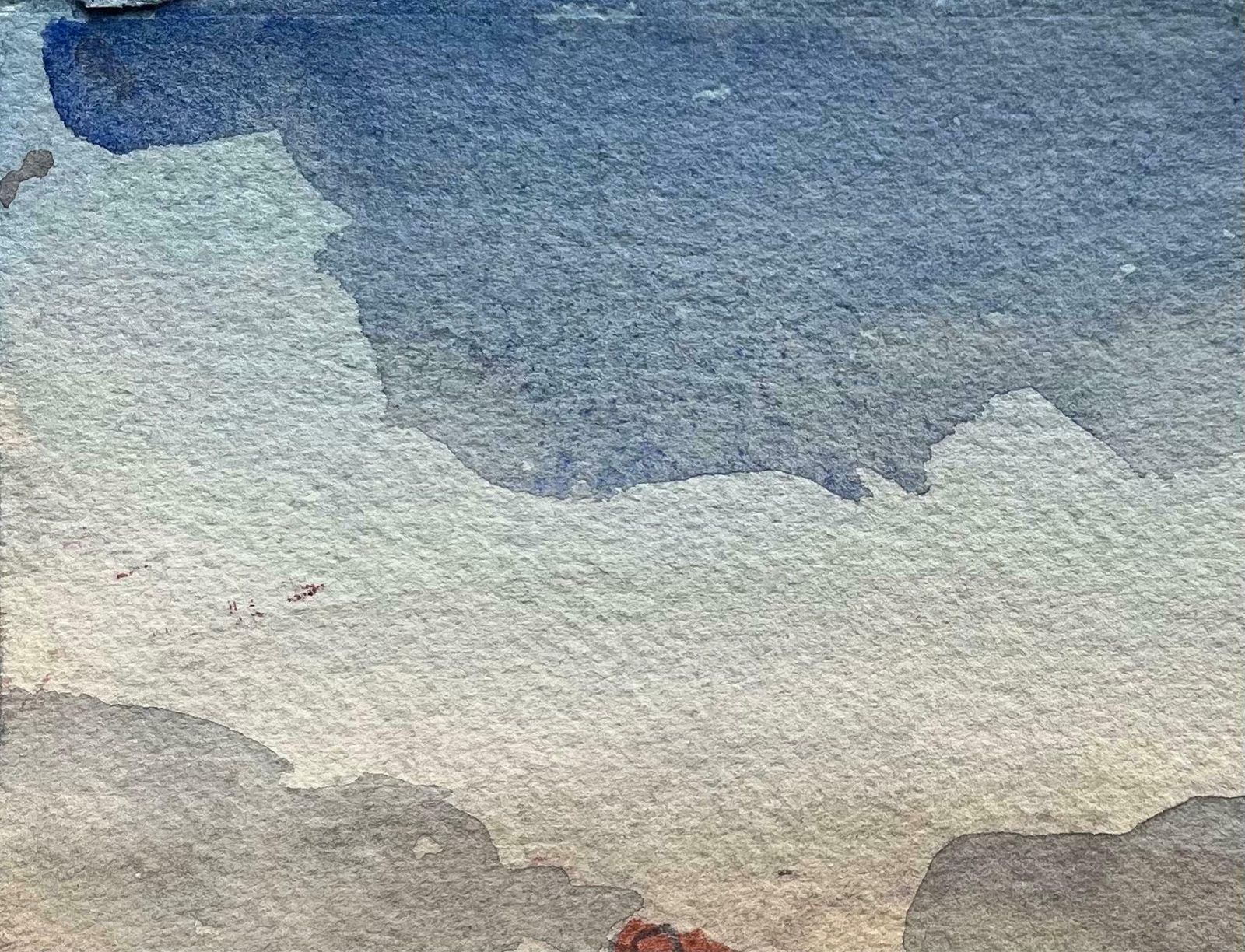 Maurice Mazeiliefrench Impressionist Watercolor Desert Landscape Of A Red Rock Formation20th Century photo for sale
