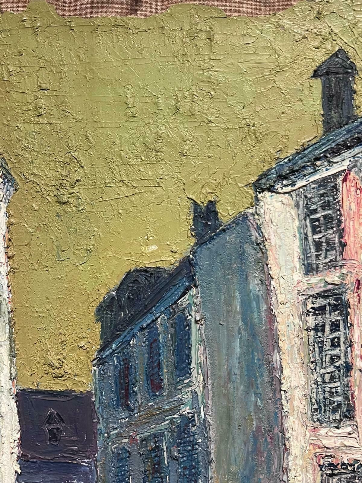 French Expressionistrouen Street Scene Thickly Painted 20th Century French Signed Oil Painting photo Art