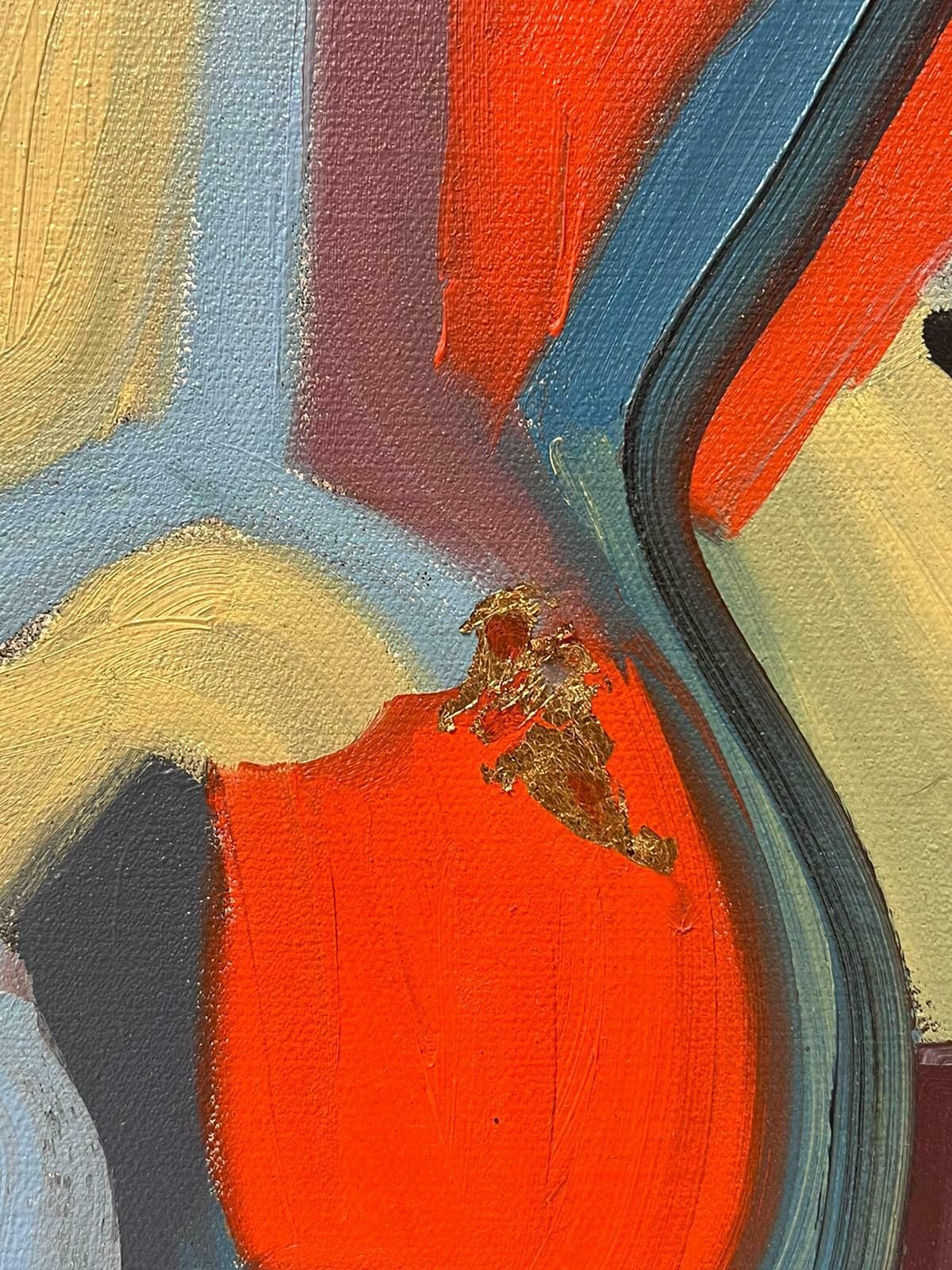 Beatrice Werlielarge Abstract Cubist Style Multicoloured Original Oil Painting Signedc.2000 photo for sale