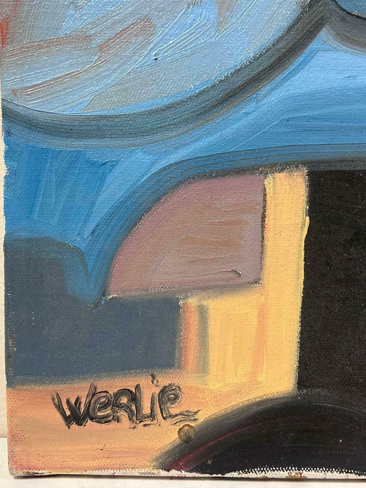 Beatrice Werlielarge Abstract Cubist Style Multicoloured Original Oil Painting Signedc.2000 photo Art