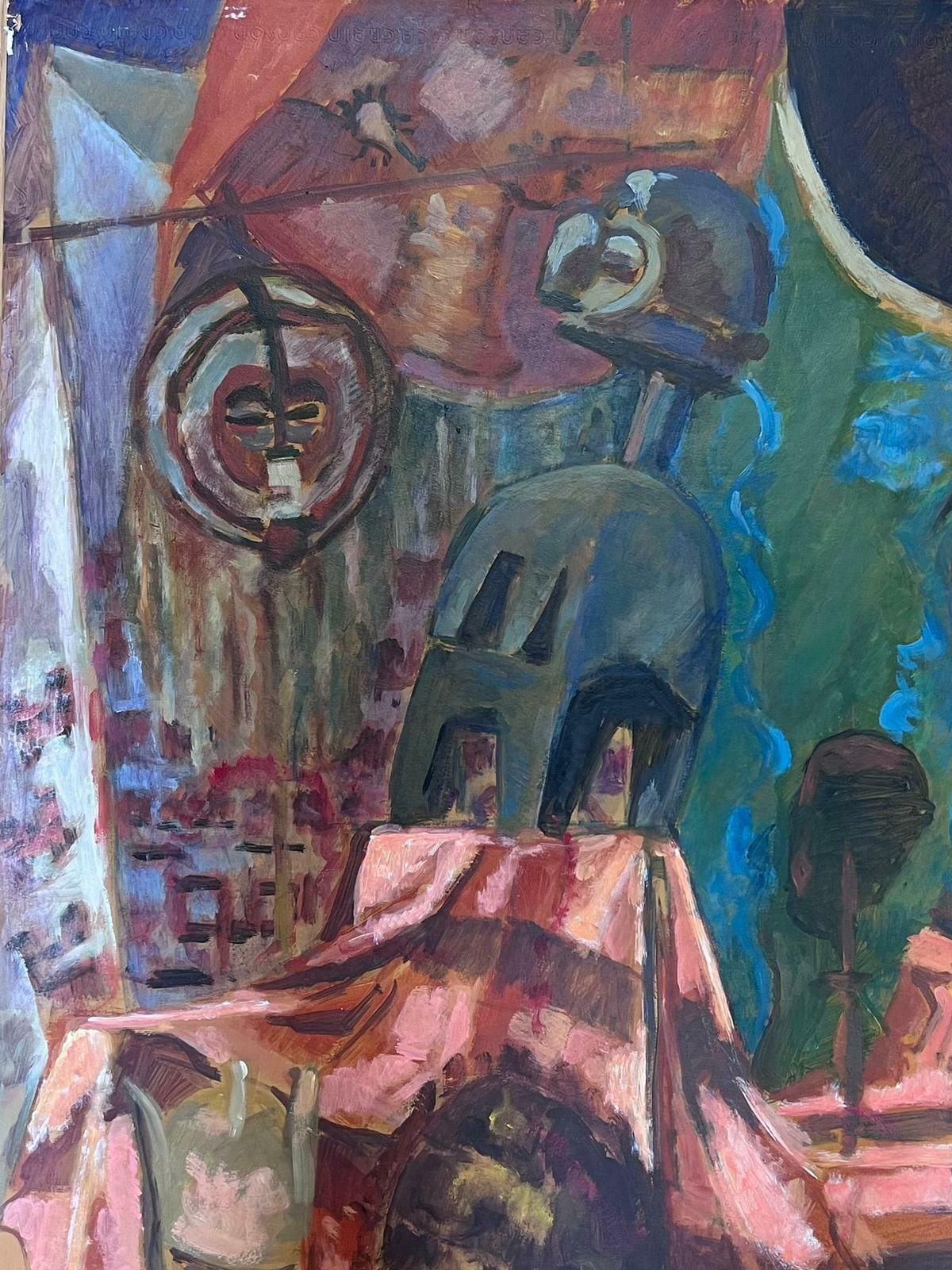 Guy Nicod Robot Parts  Abstract French 20th Century Painting photo furniture