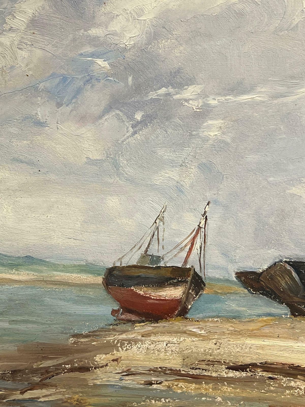 Simone Forgebeached Fishing Boats Resting On The Shoreline Under A Cloudy Sky19th Century photo Art