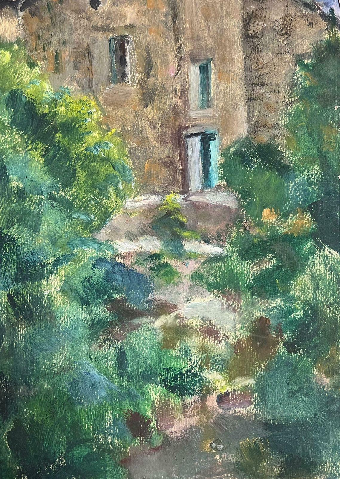 Louise Alix1930's French Impressionist Stone Houses In Purple Green Mountains 1930's photo for sale