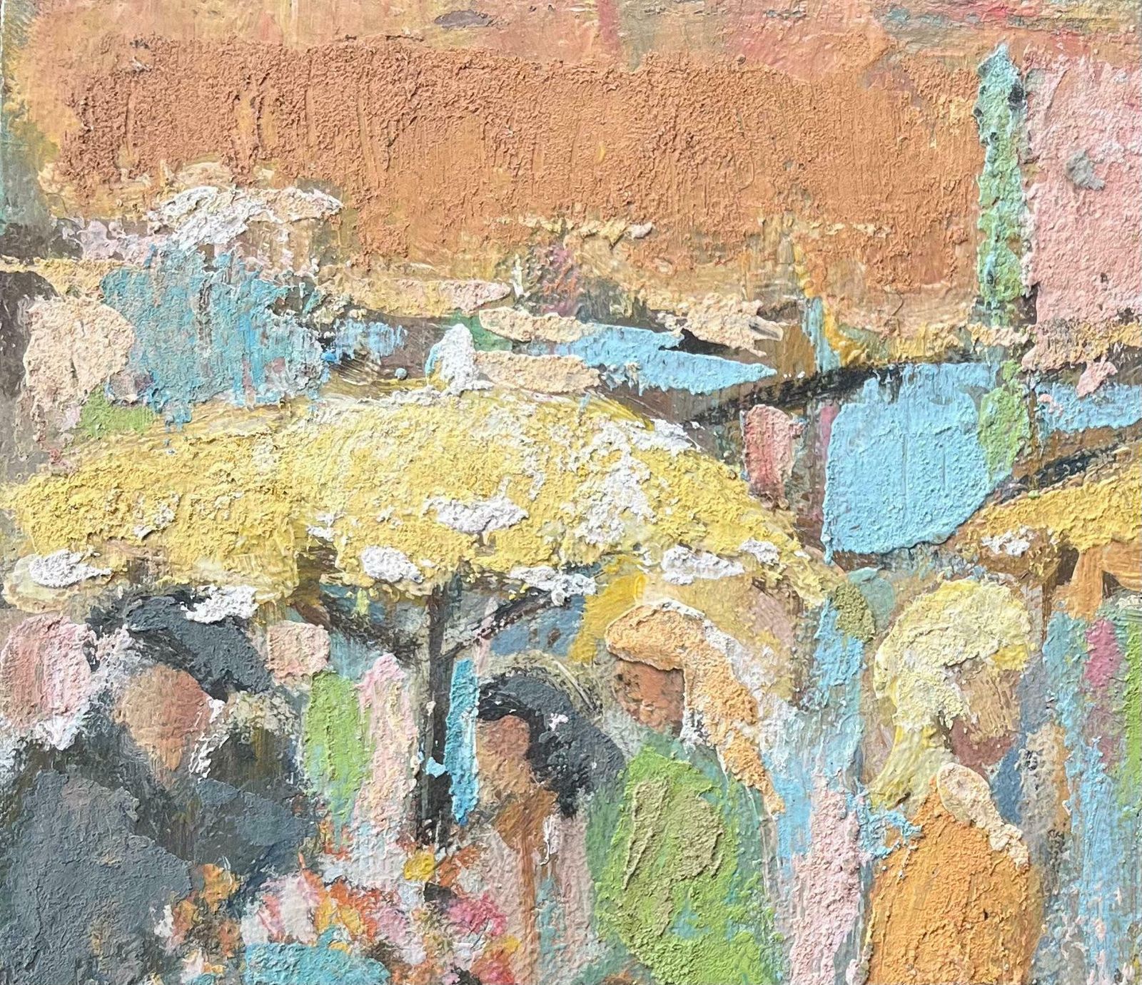 Fanch Lelfrench Oil Painting Of Market Scene In Impressionist Style With Flower Sellers20th Century photo 515.0