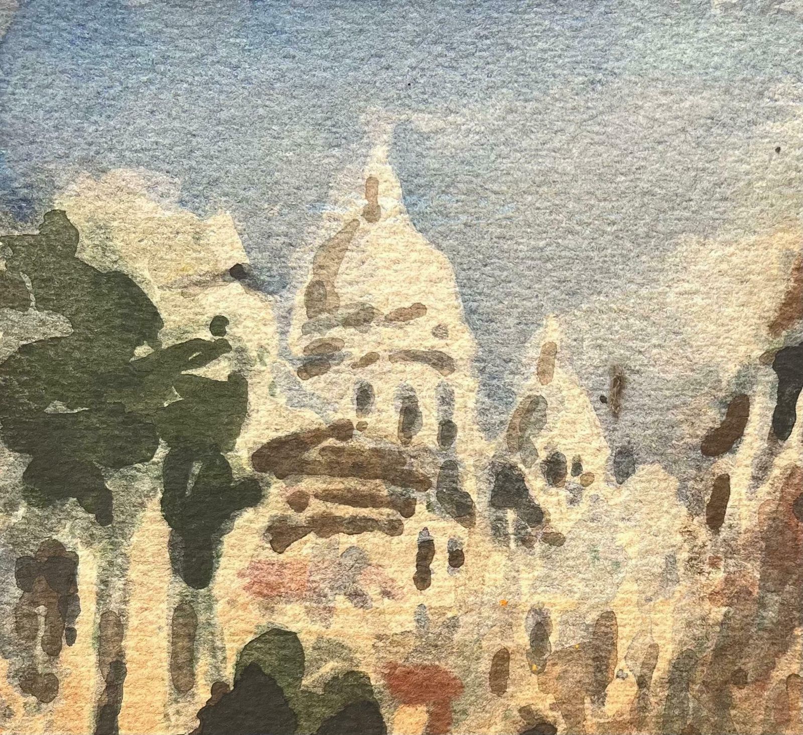 Maurice Mazeiliefrench Impressionist Watercolor Of Sacré Cœur And Montmartre Street Scene2013 photo Art