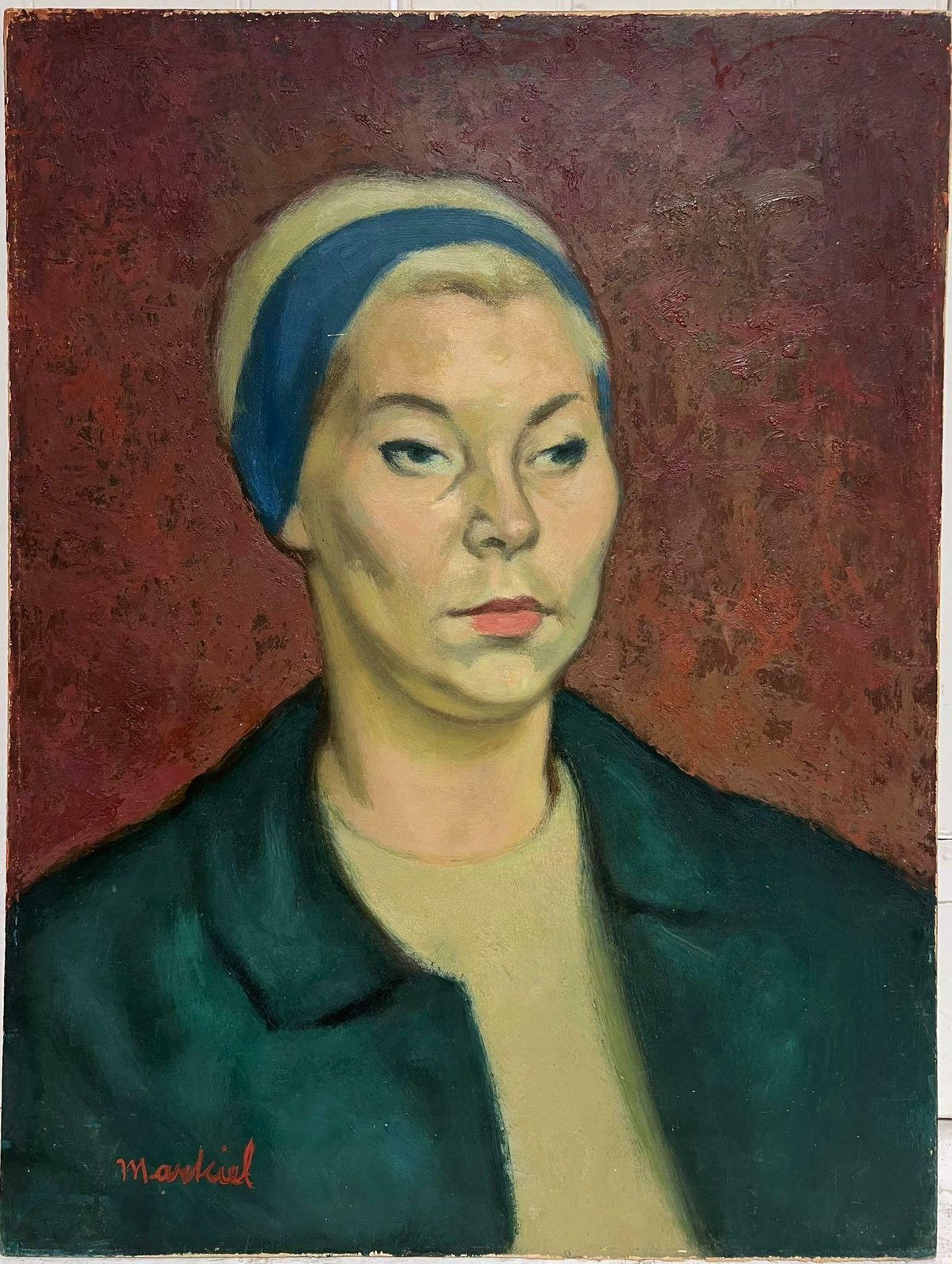 Jacob Markiel20th Century French Modernist Portrait Of Lady French / Polish Artist photo furniture