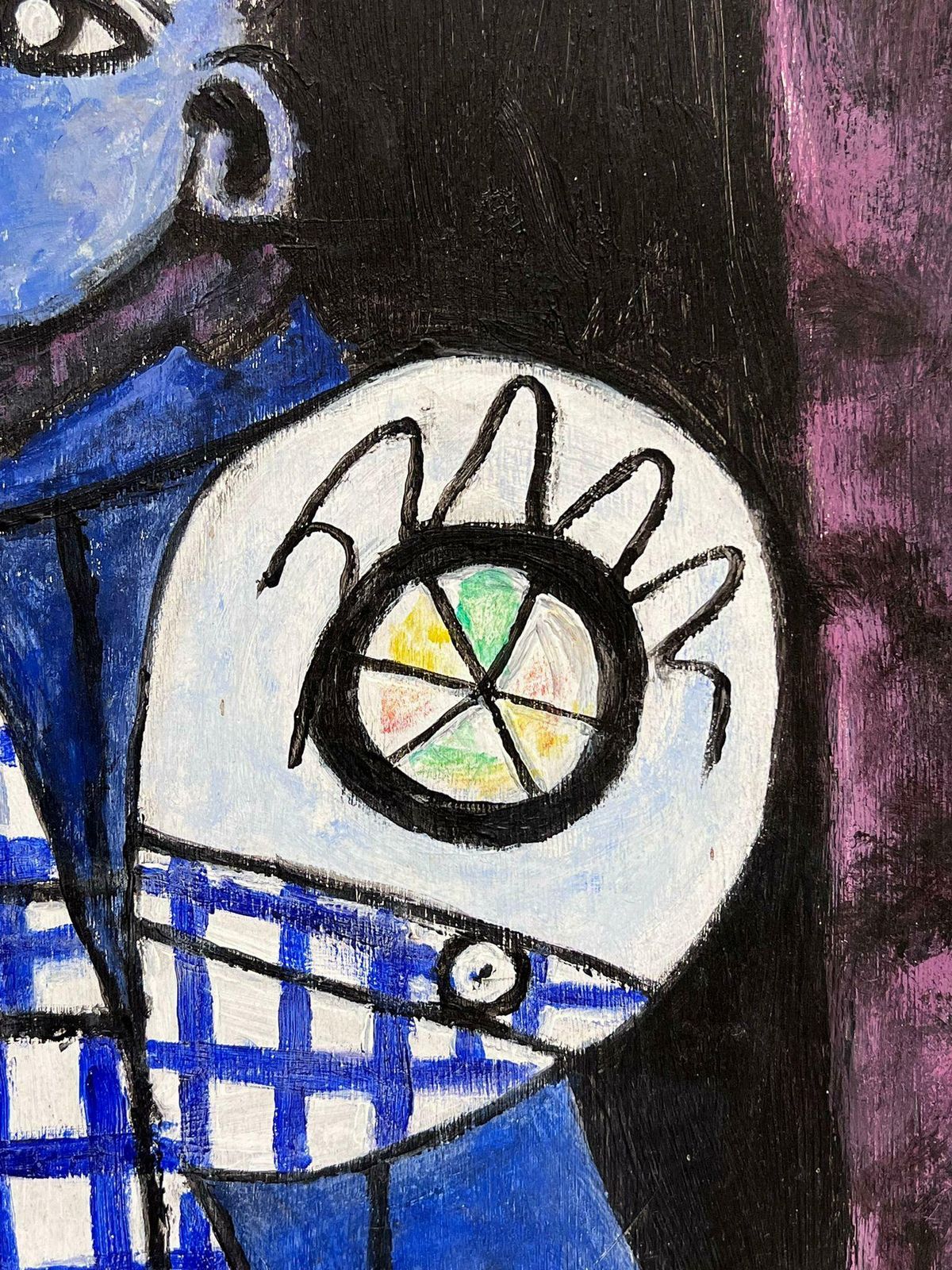 20th Century French Abstract Portrait Of Child Circle Of Picasso Style photo vinterior
