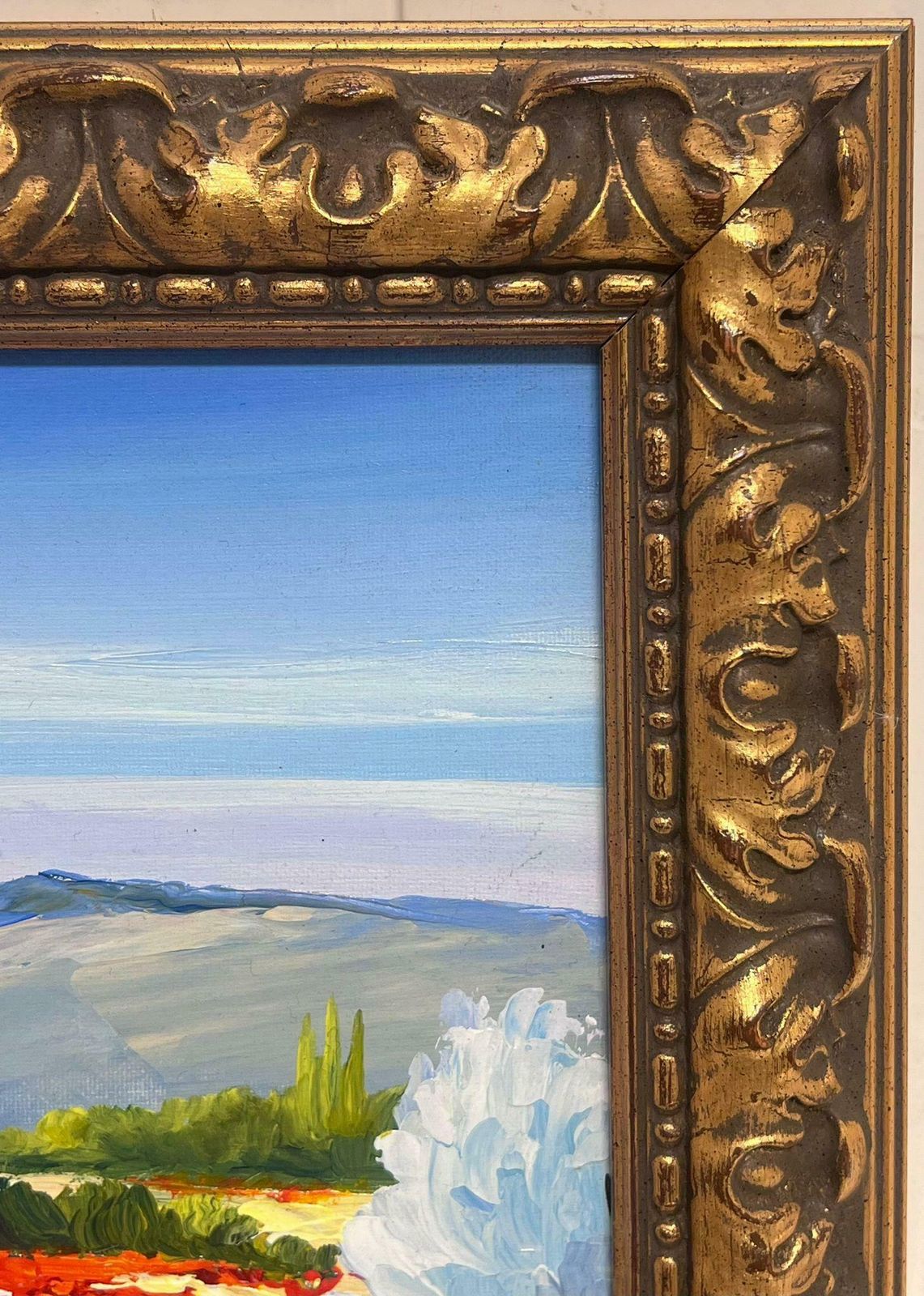 French Schoolpoppy Fields In Provence Signed French Modernist Oil Painting Gilt Framed photo vinterior