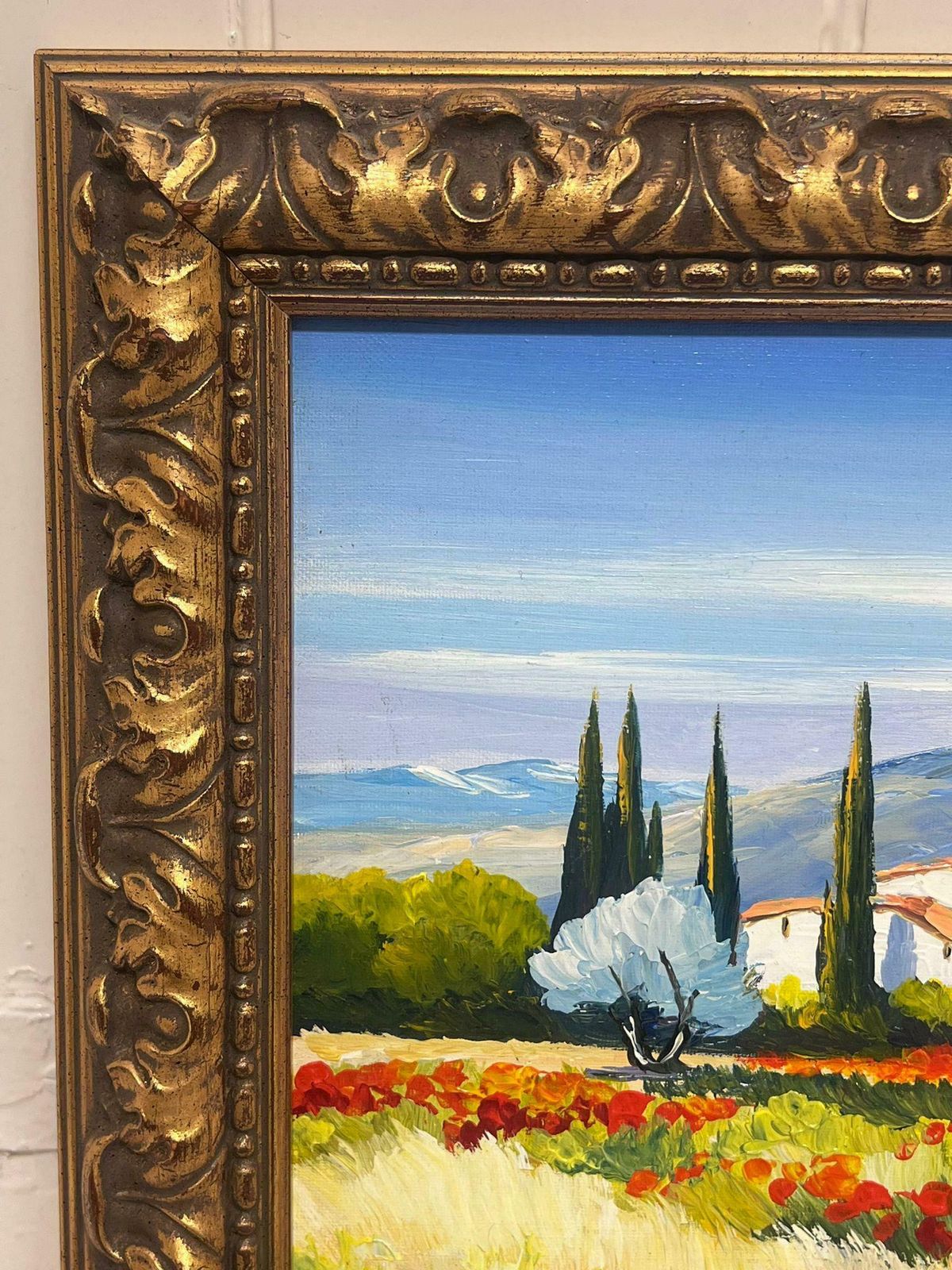 French Schoolpoppy Fields In Provence Signed French Modernist Oil Painting Gilt Framed photo buy