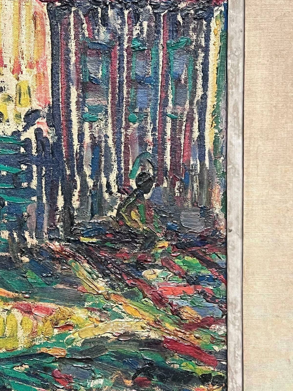 photo for sale French Schoolst Tropez 1950's French Signed Oil Modernist Expressionist Large Painting