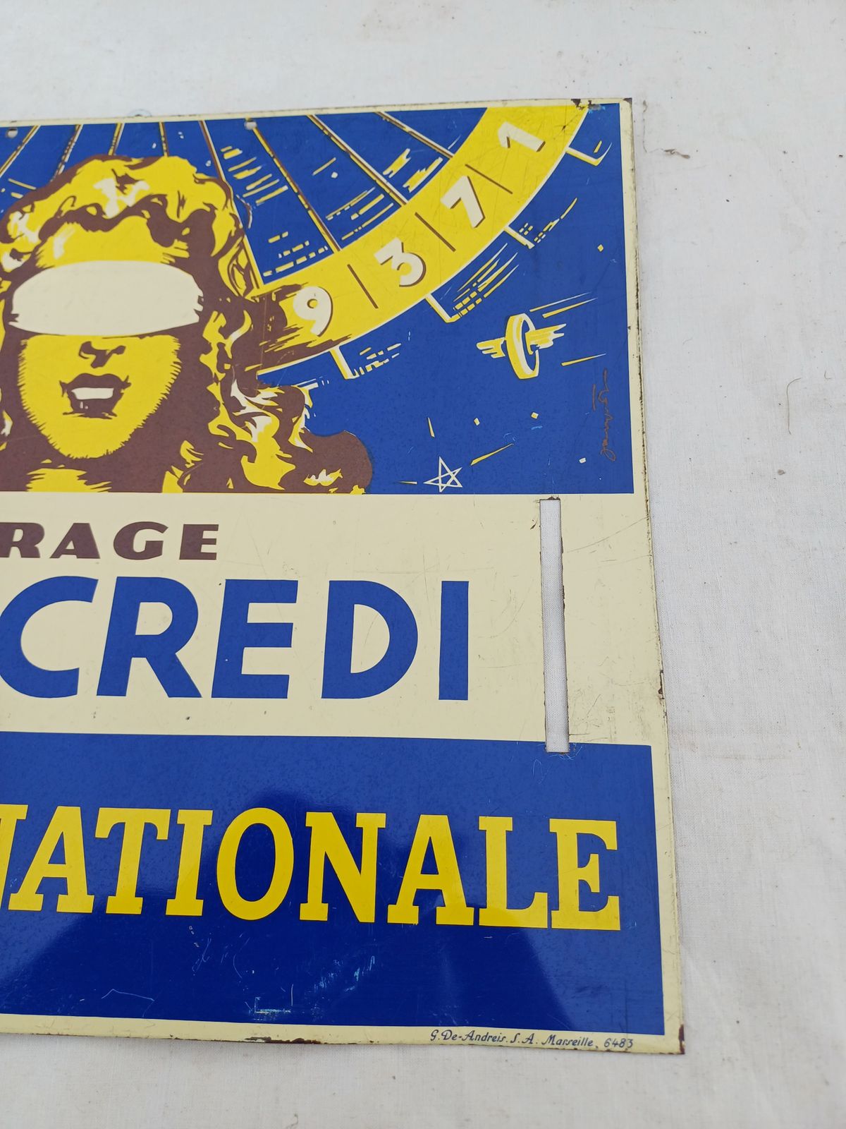 Plaque Tole Pub National Lottery G De Andreis Sa Marseille photo for sale