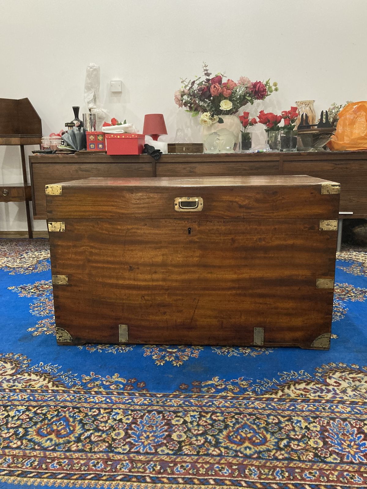 Camphor Wood 19th Century Military Campaign Trunk (England, Circa 1850)