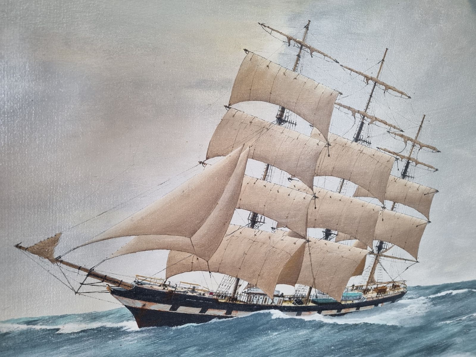 Beautiful Galleon Ship. Oil On Board By Bill Welburn. photo for sale
