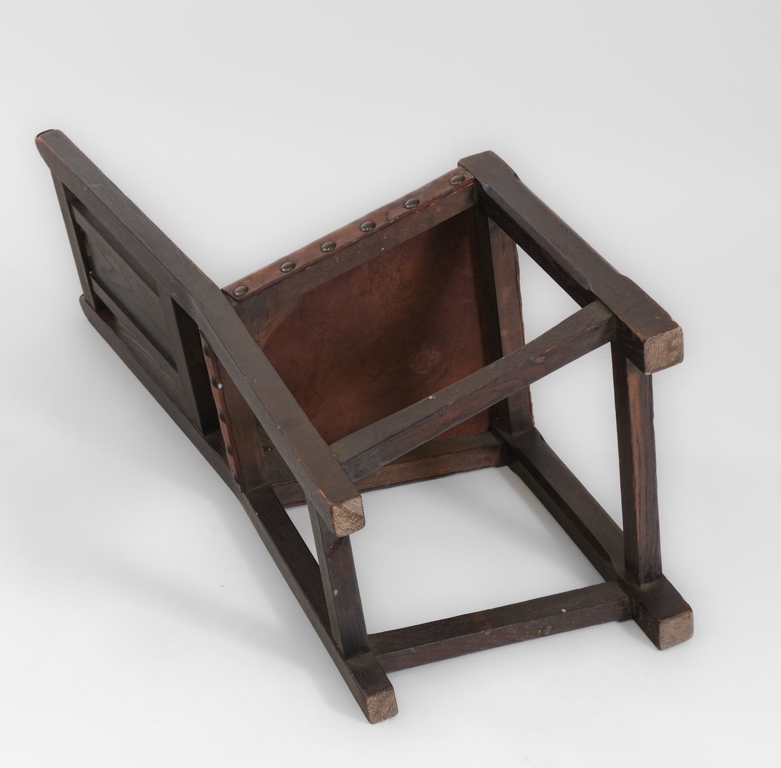 photo for sale Arts & Crafts Oak And Leather Arrow Head Side Chair