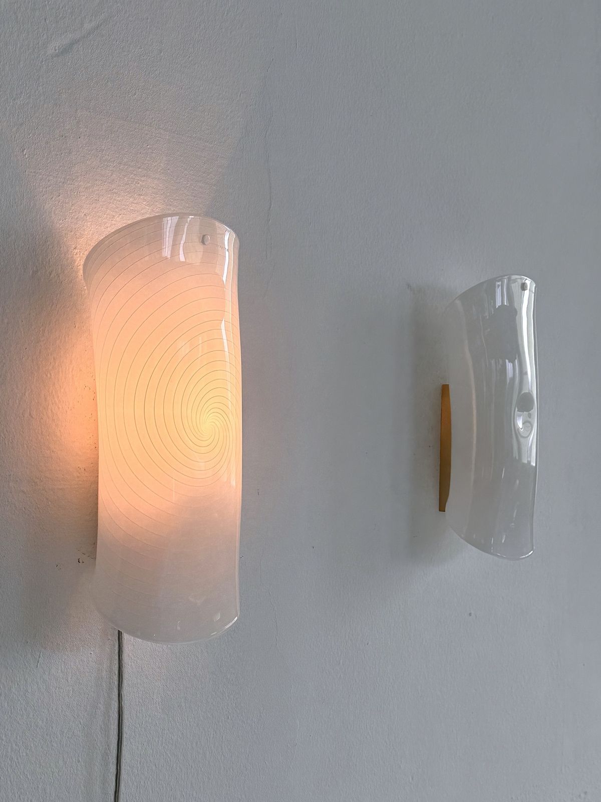 Italian Mid Century Wall Sconces In Murano Glass And Brass By La Murrina, 1980s photo vinterior