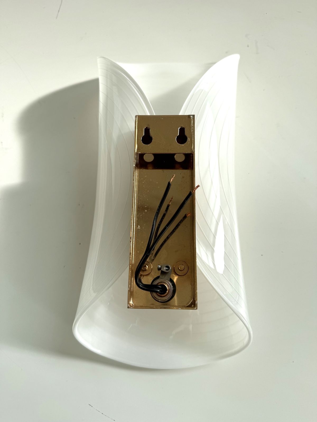 Italian Mid Century Wall Sconces In Murano Glass And Brass By La Murrina, 1980s photo vintage