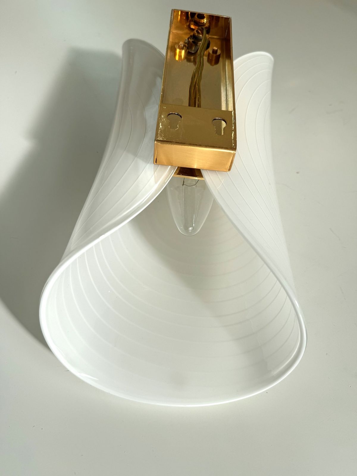 photo buy Italian Mid Century Wall Sconces In Murano Glass And Brass By La Murrina, 1980s