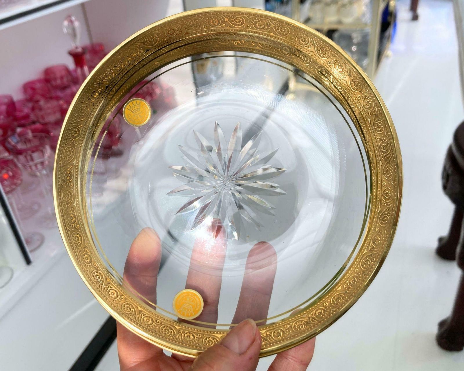 Kristallen Schalen (Set Van 2) | 24k Goud | Theresienthal Mintonborte photo Woonaccessoires