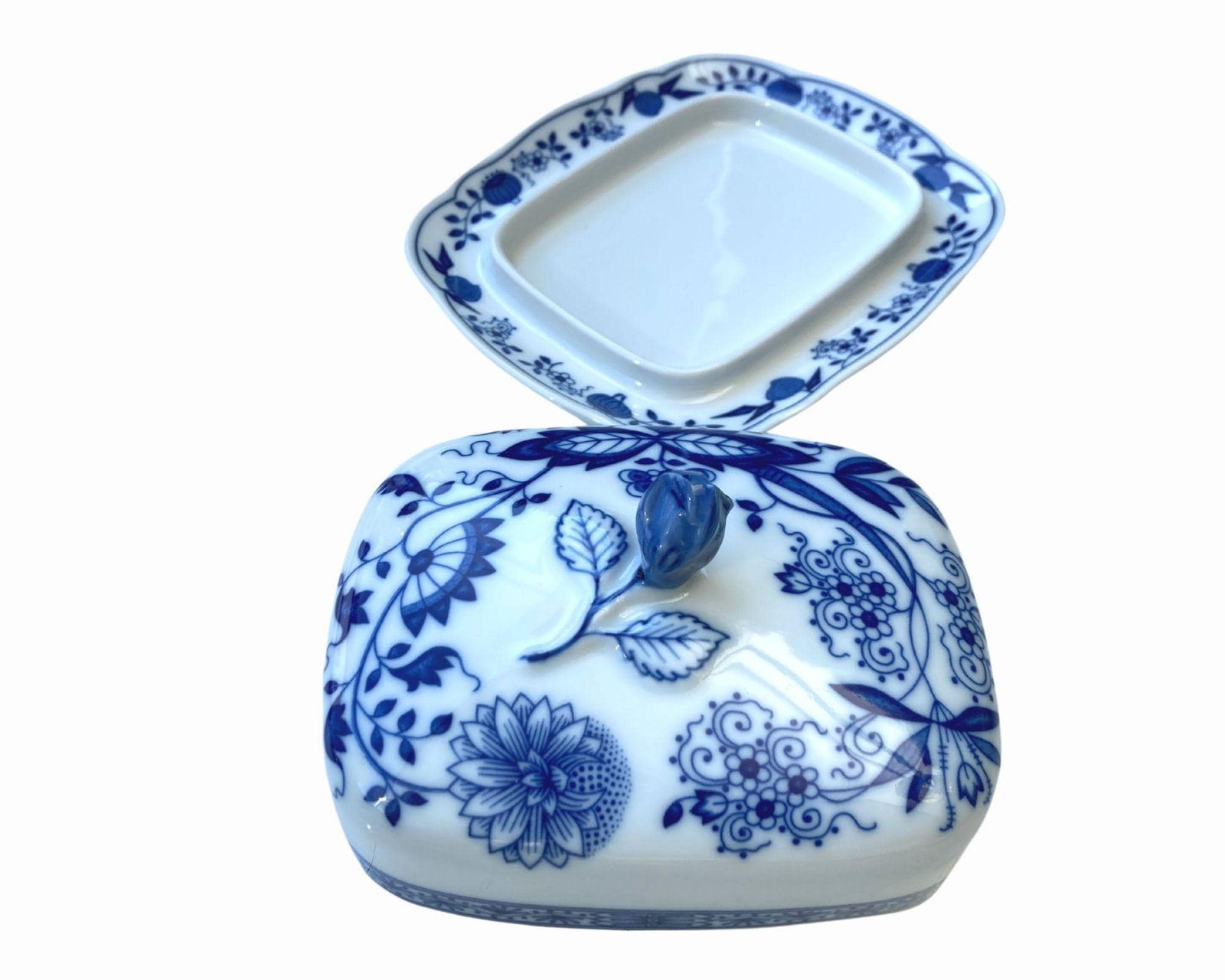 Porseleinen Botervloot Vierkant | Blue Onion | Hutschenreuther photo Woonaccessoires