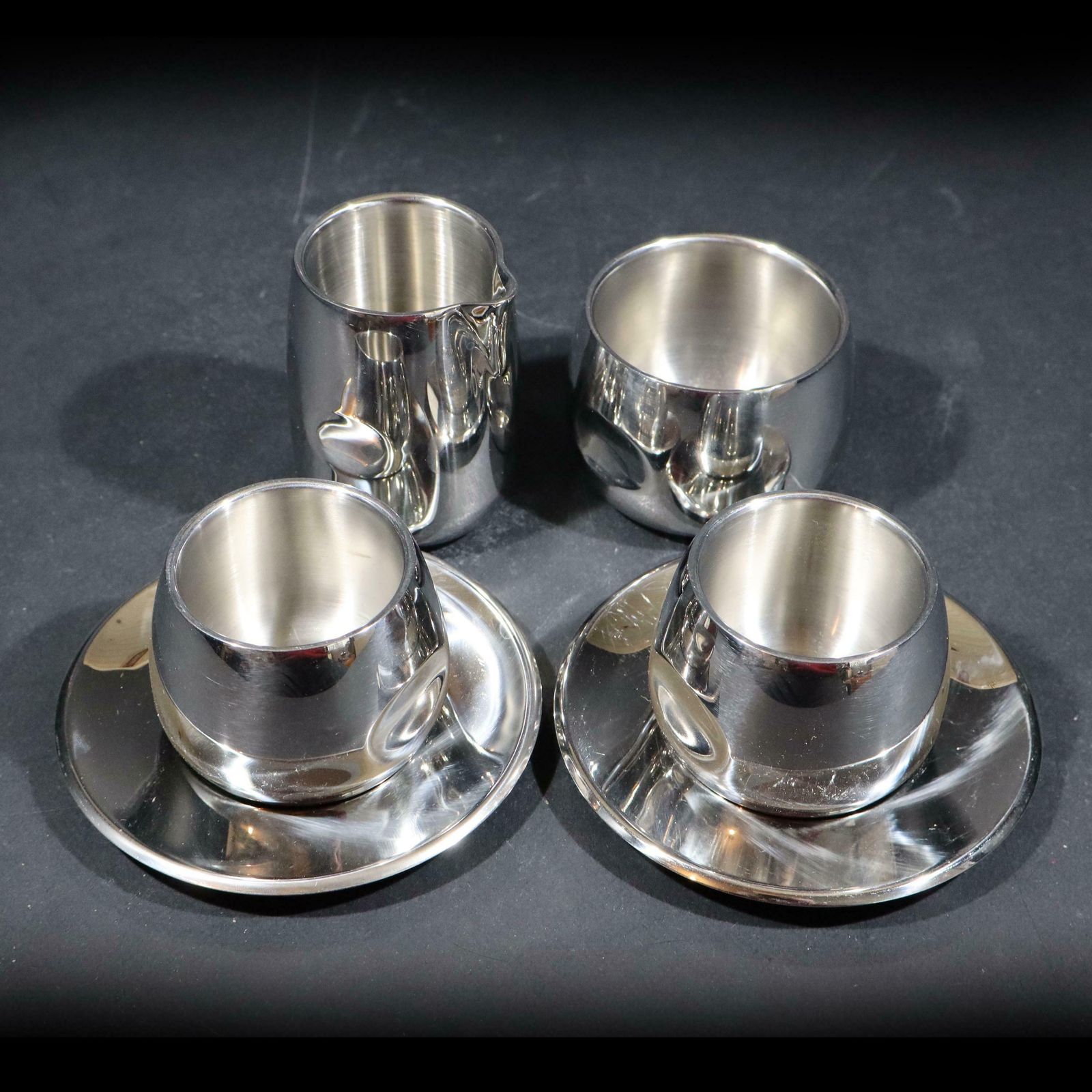 Amc Art Design Vintage 2 Espresso Cups With Creamer And Sugar, 70s Italian Coffee Set photo furniture