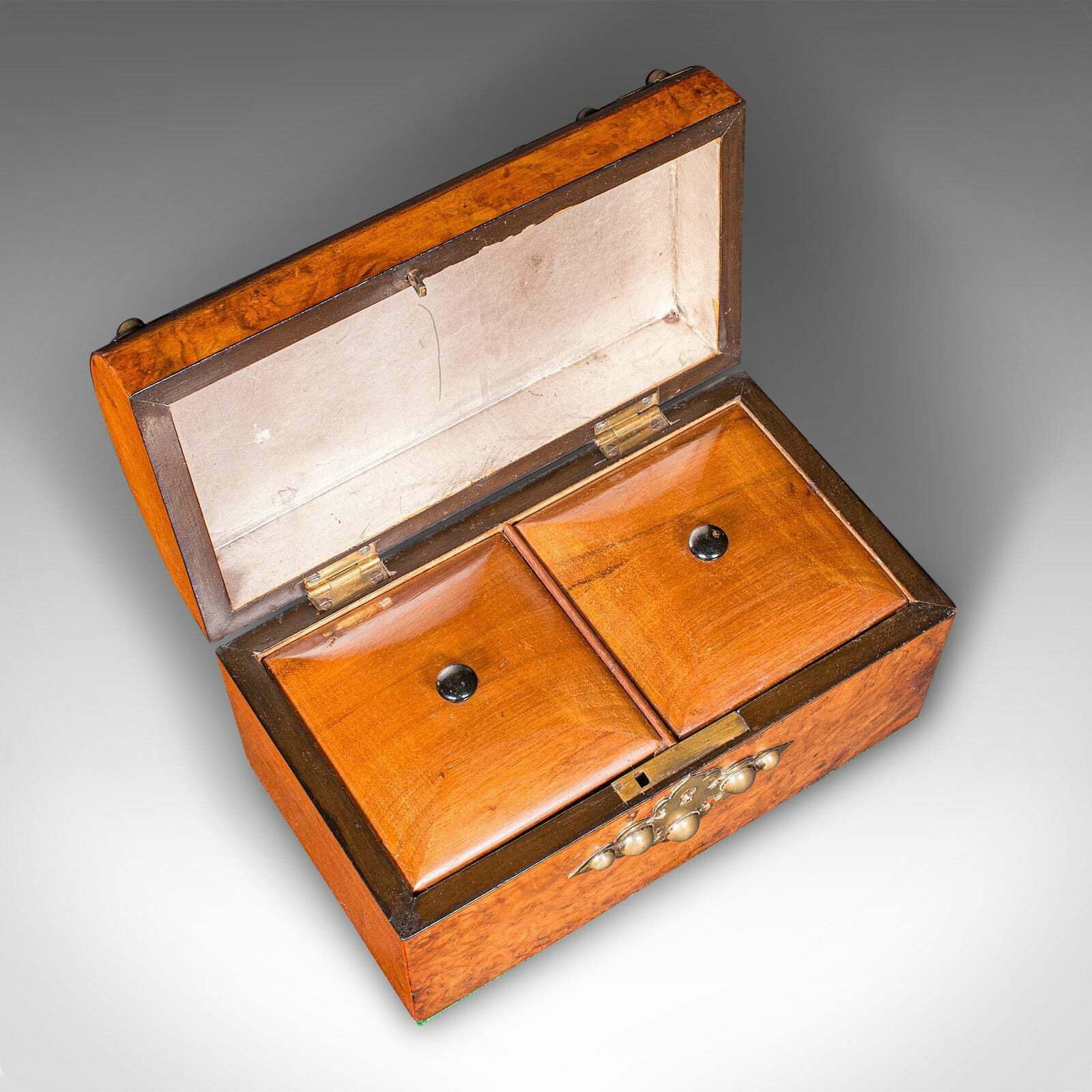 photo furniture Antique Dome Top Tea Caddy, English, Burr Walnut, Box, Gothic Taste, Victorian