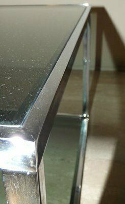 Coffee Tables In Chromed Steel And Glass, Italy, 1970s, Set Of 2 photo vintage