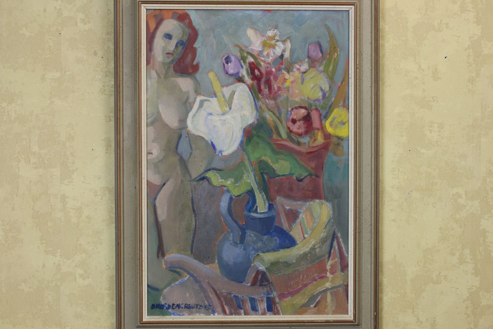 Brita Nordencreutz Oil Painting Nude With Flowers photo vinterior