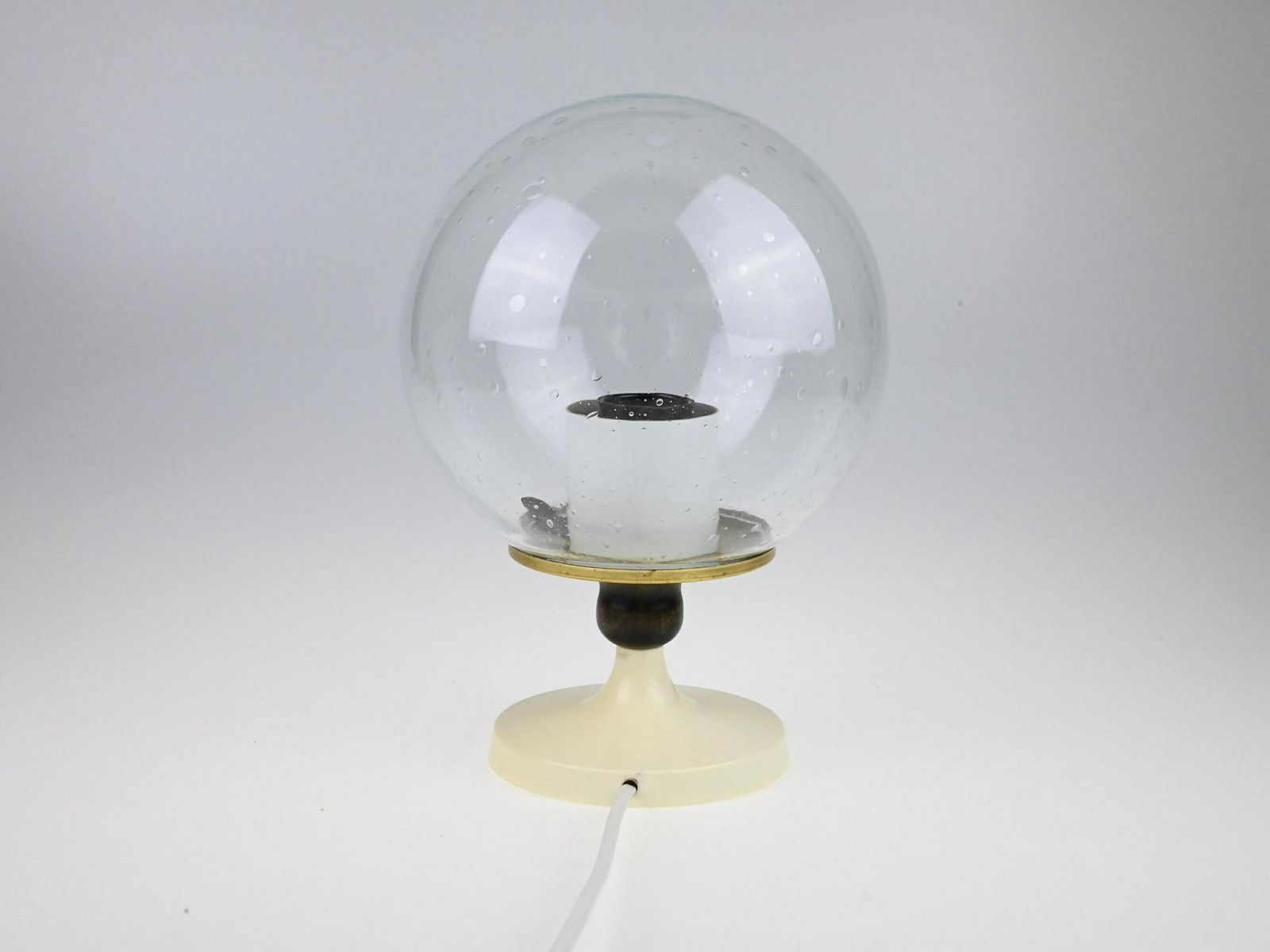 Vintage Glass Table Lamp, Raindrop Shade, Table Lamp, Globe Lamp, Glass Globe Lamp, Desk Lamp, Mid Century Lamp, Vintage Light, Old Lamp photo buy