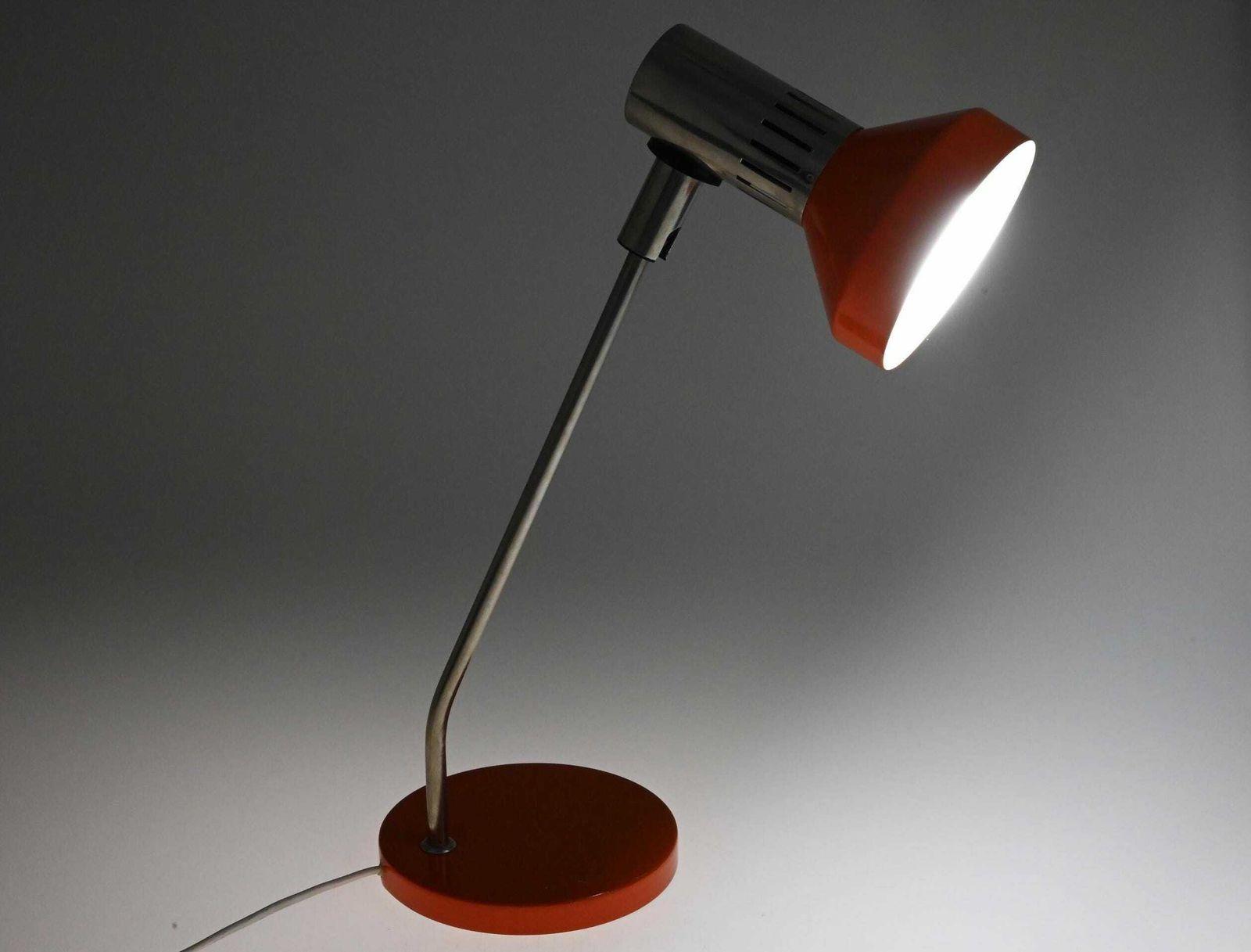 Vintage Tall Orange Table Lamp, Aka Ddr Lamp, Orange Lamp, Mid Century Lamp, Table Lamp, Desk Lamp, Bedside Lamp, Table Light, Lighting photo vintage