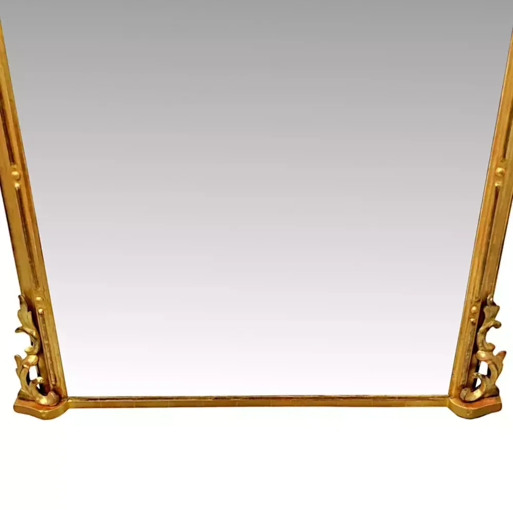 A Stunning Neat Size 19th Century Giltwood Archtop Overmantel Mirror photo Home Decor