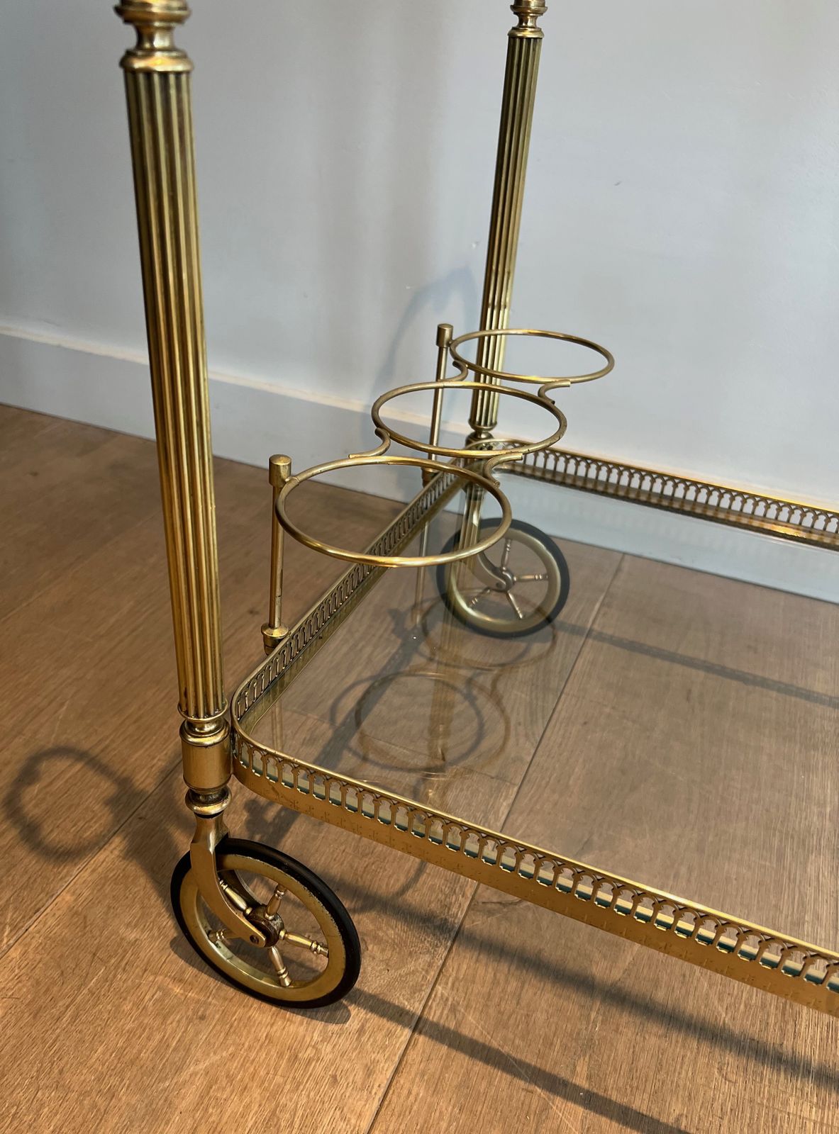 photo for sale Neoclassical Style Brass Trolley With Cherub Decor In The Style Of Maison Jansen
