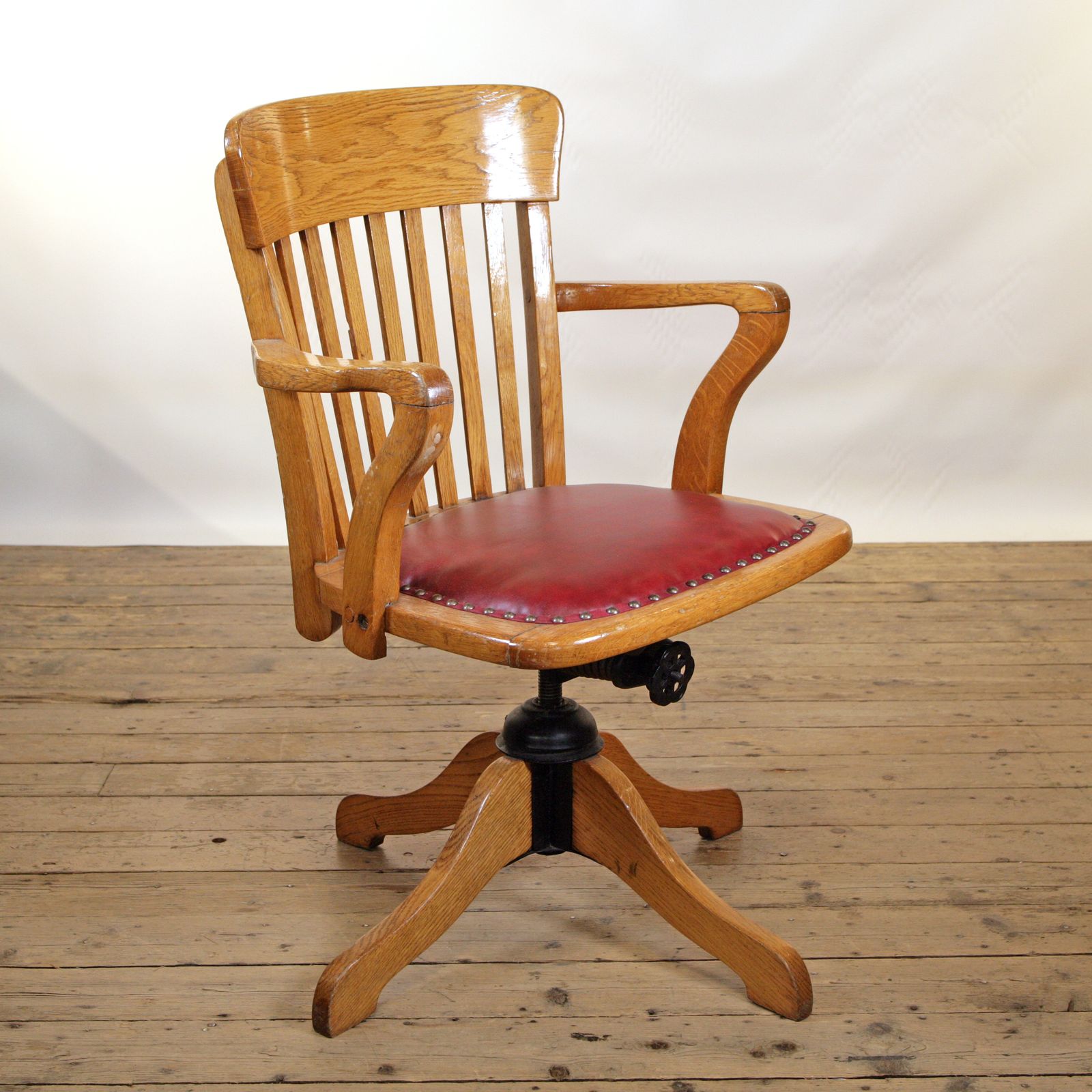 A Fully Restored, Edwardian, Oak, Revolving Armchair, Circa 1910.