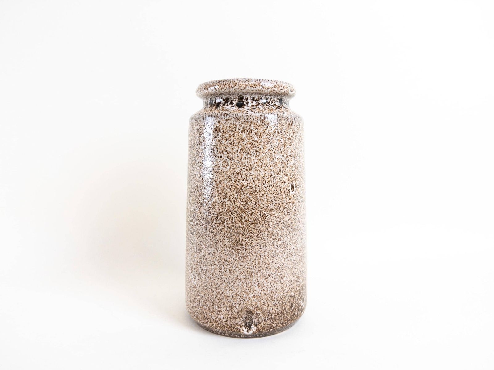 West German Pottery Vase By Scheurich 201 18   Beige White Foamy Fat Lava Vase   West German Vase photo for sale