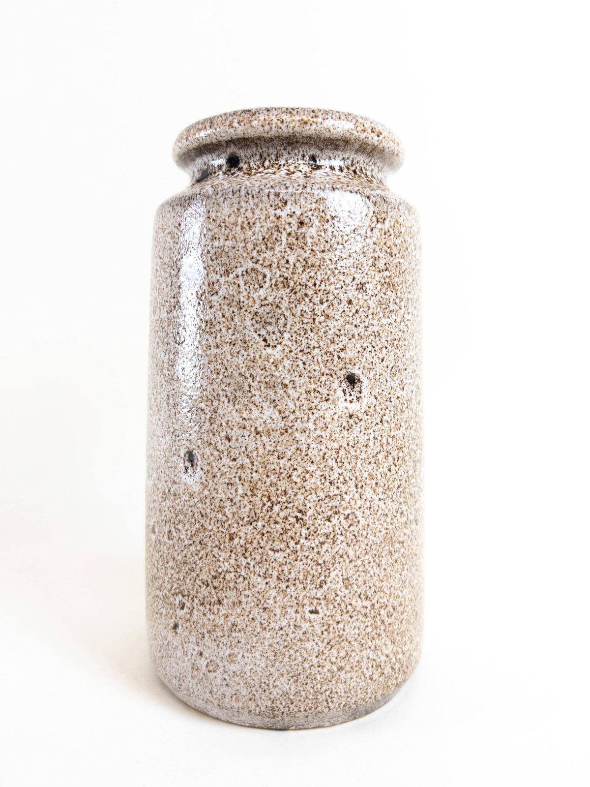 West German Pottery Vase By Scheurich 201 18   Beige White Foamy Fat Lava Vase   West German Vase photo 52.0