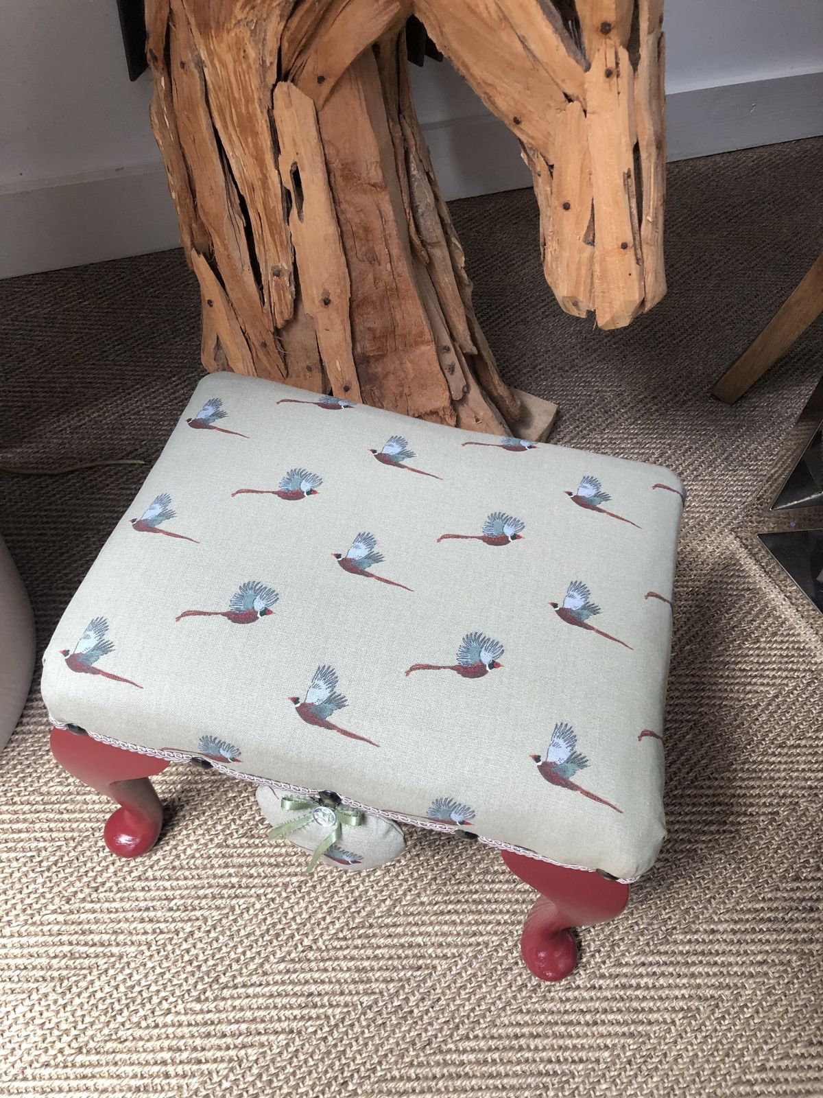 Beautifully Renovated Sophie Allport Pheasants Footstool photo Furniture