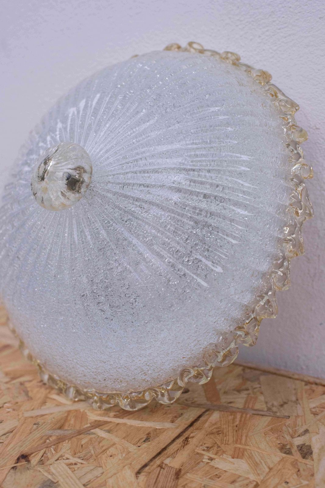 photo furniture Italian Yellow And Trasparent  Murano Glass Ceiling Fixture, Murano, 1970