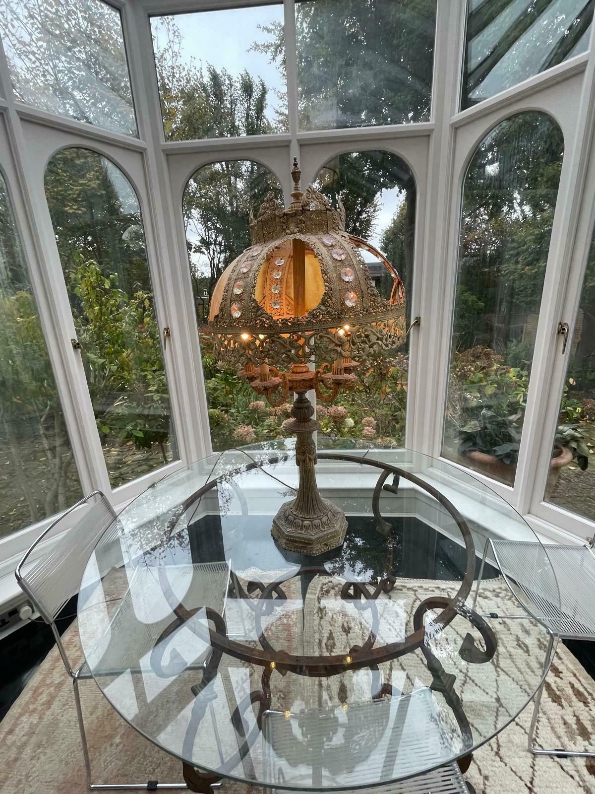 Antique Baroque Table Lamp, Needs Repair photo furniture