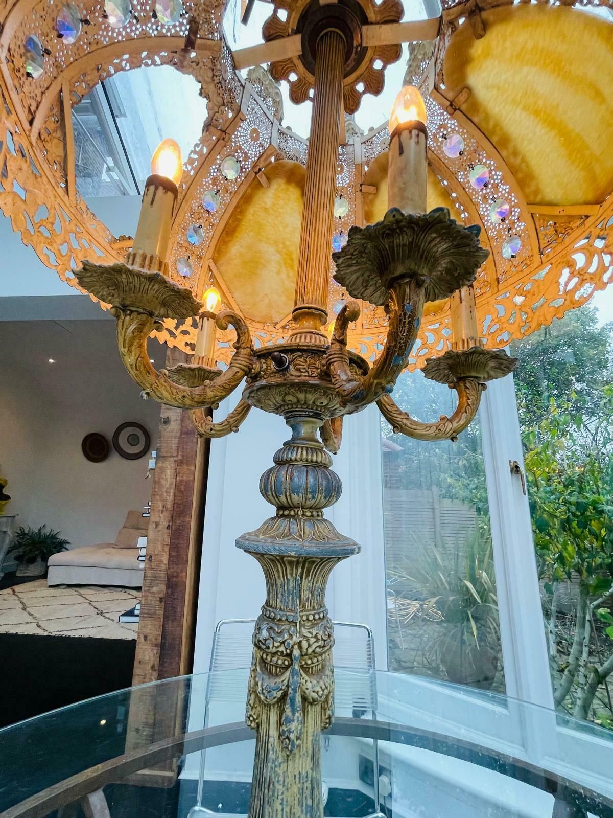 Antique Baroque Table Lamp, Needs Repair photo for sale