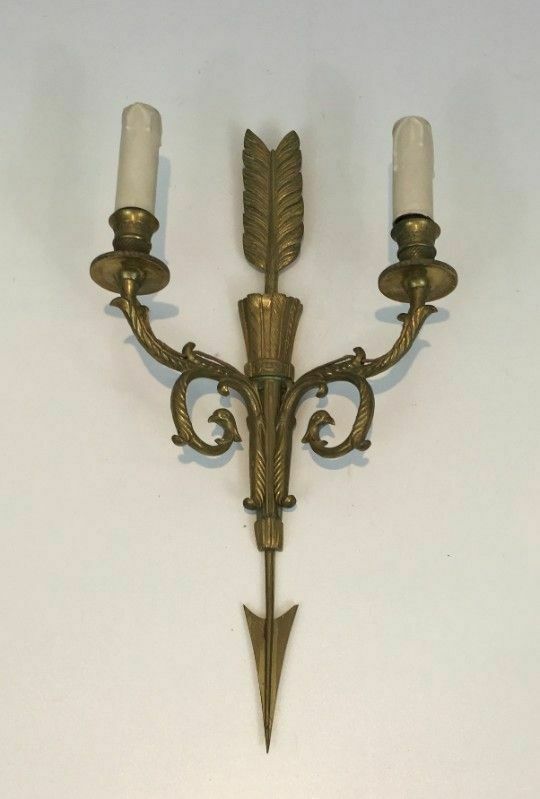 Pair Of Large Appliques With Quiver, Arrow And Eagle Head photo Home Decor