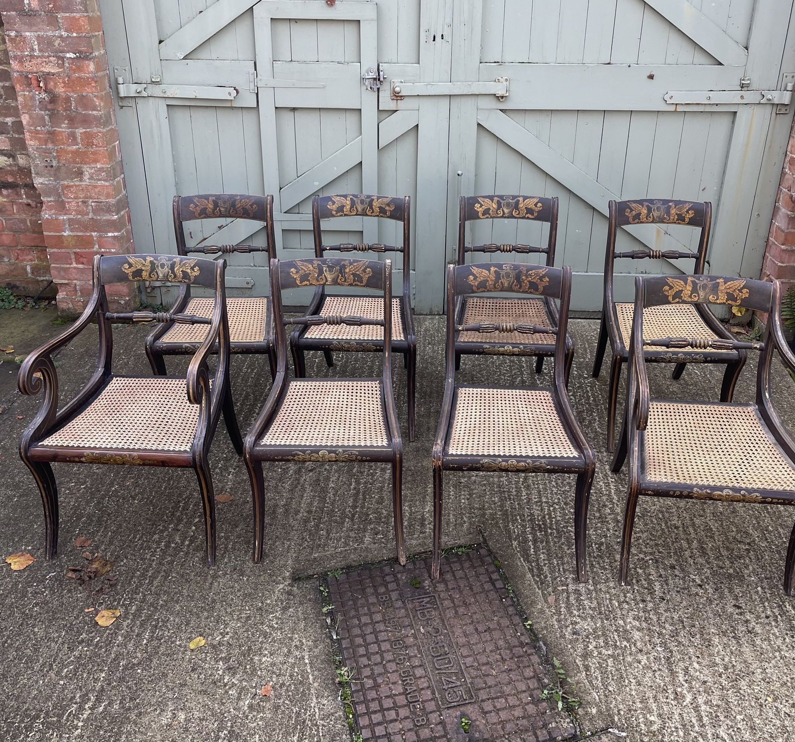 A Rare Set Of Eight Regency Painted Dining Chairs photo 3800.0