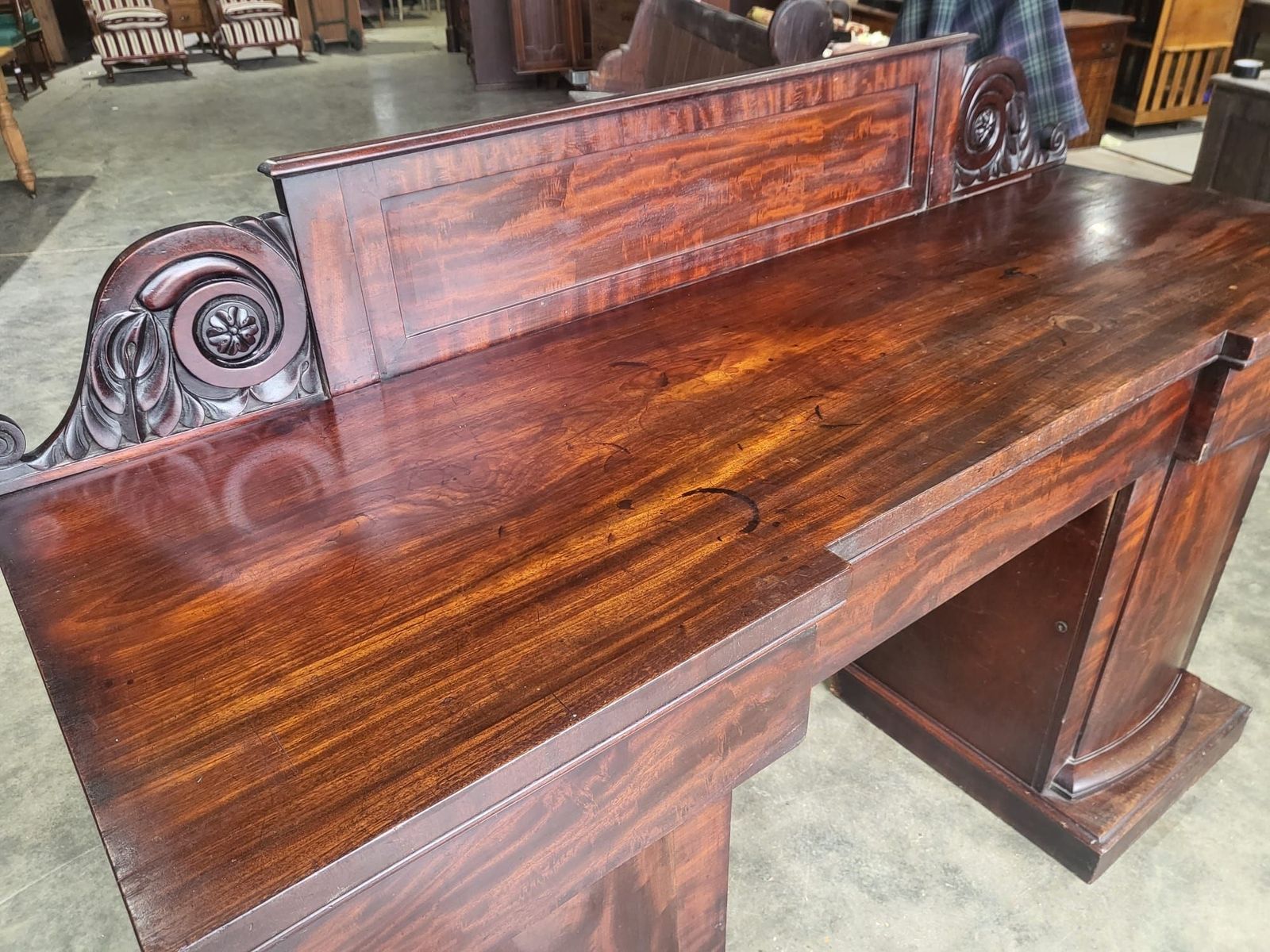 Antique Edwardian Victorian Mahogany Twin Pedestal Sideboard Drawers Wine Drawer photo furniture
