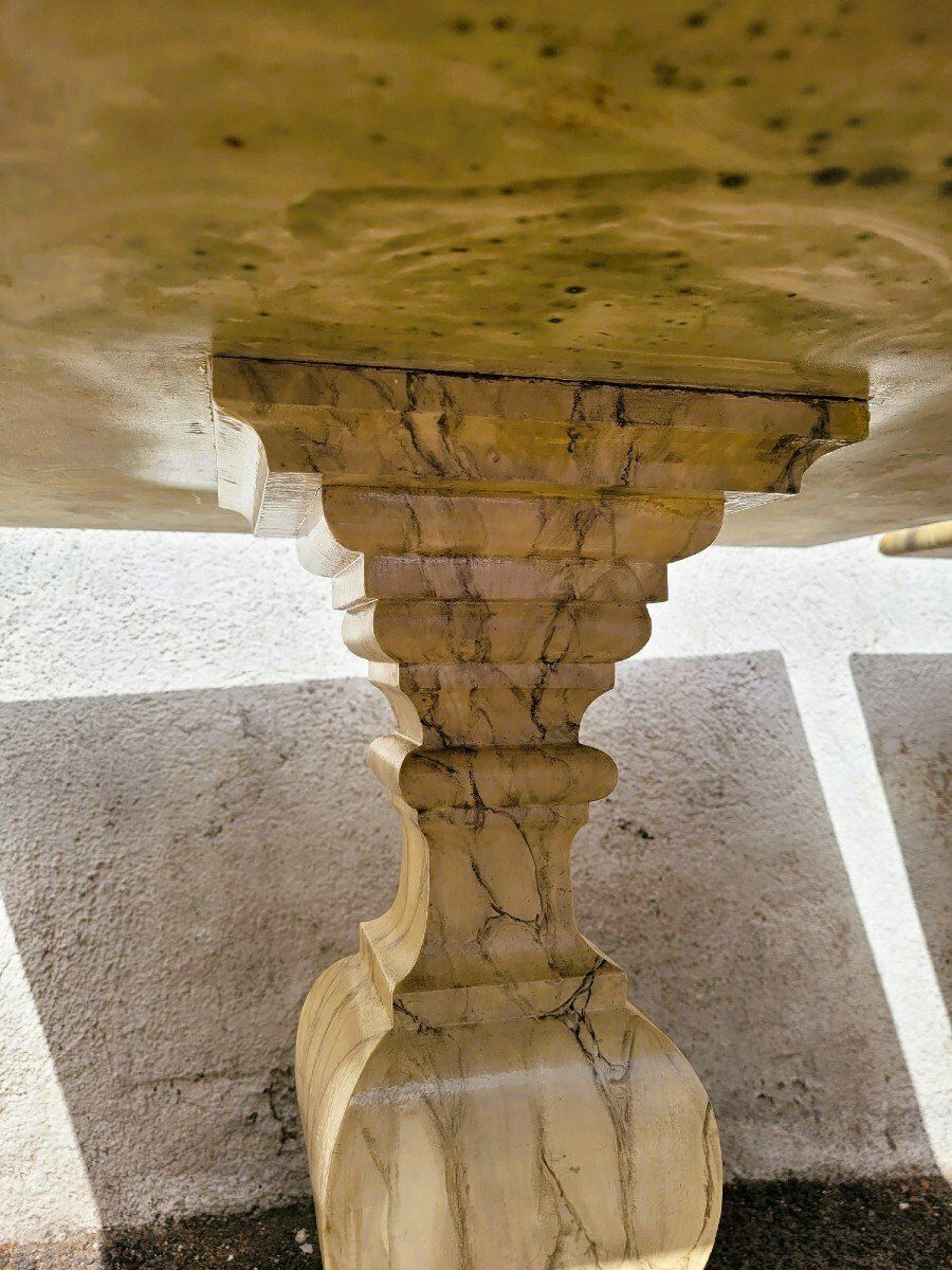 2 Painted Faux Marble Side Tables Gold Sofa Ends, 20th Century photo Furniture