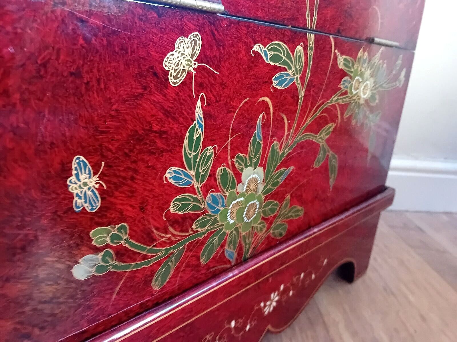 Beautiful Mid Century Chinese Lacquered Wood Chest With Removable Stand photo Furniture