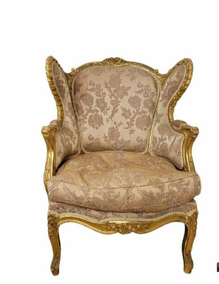 Louis XV Style Gilded Wood Shepherdess, 19th Century