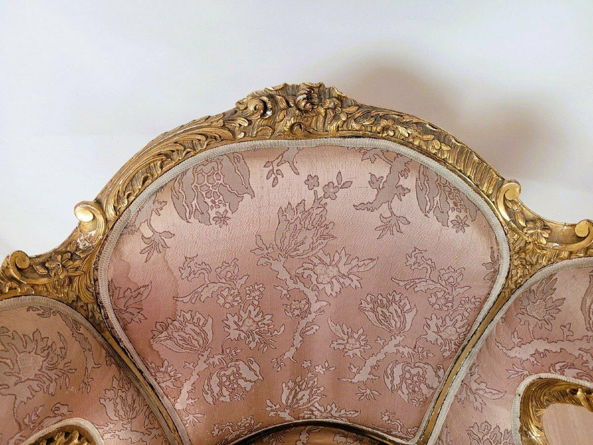 Louis XV Style Gilded Wood Shepherdess, 19th Century photo Furniture