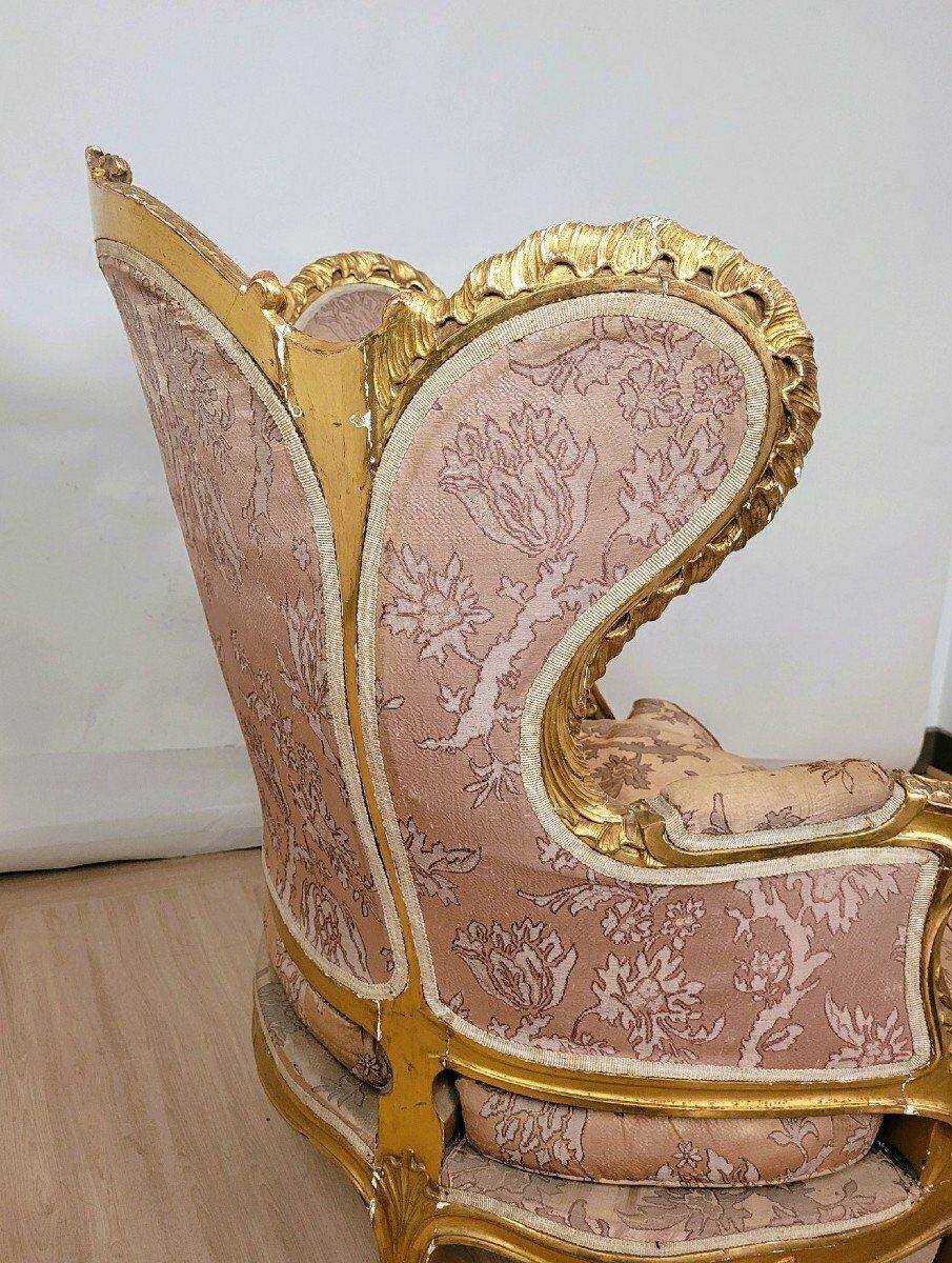 photo furniture Louis XV Style Gilded Wood Shepherdess, 19th Century