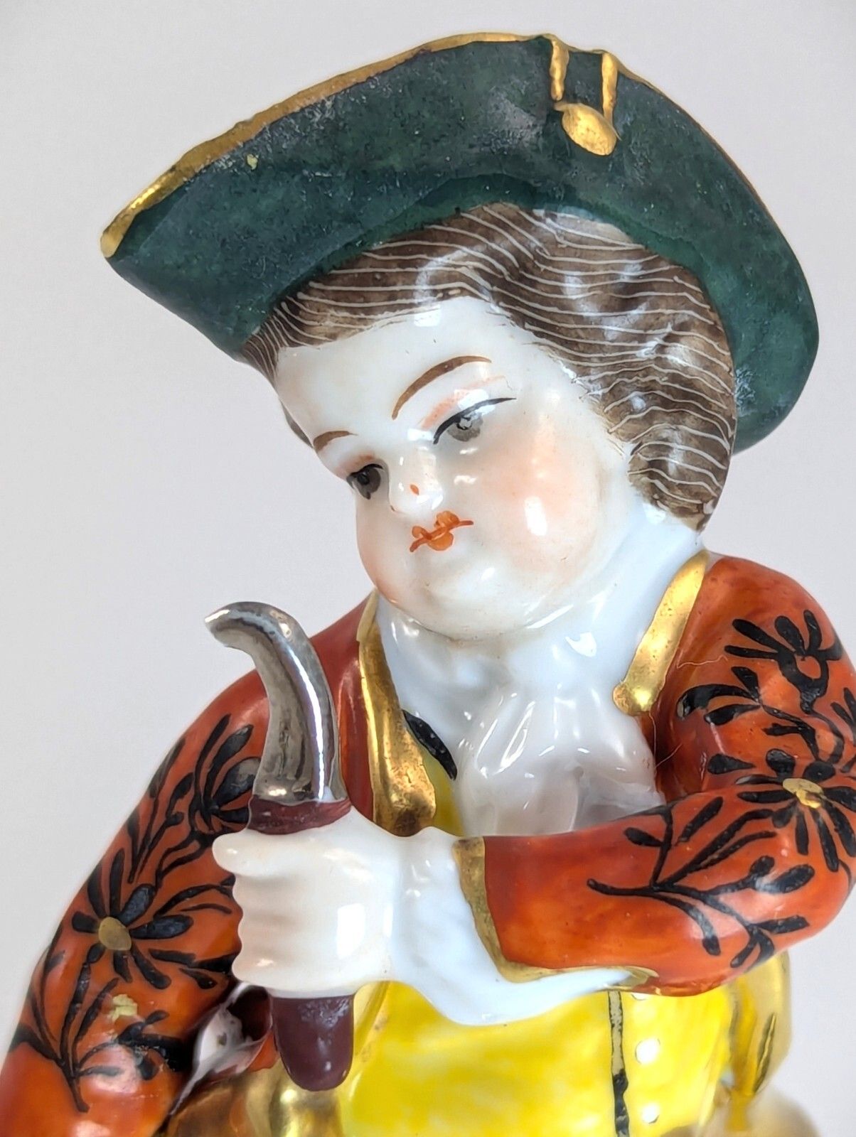 Home Decor Antique Porcelain Figurines Of Farmer And Gardener, In Chelsea Style, 19th photo