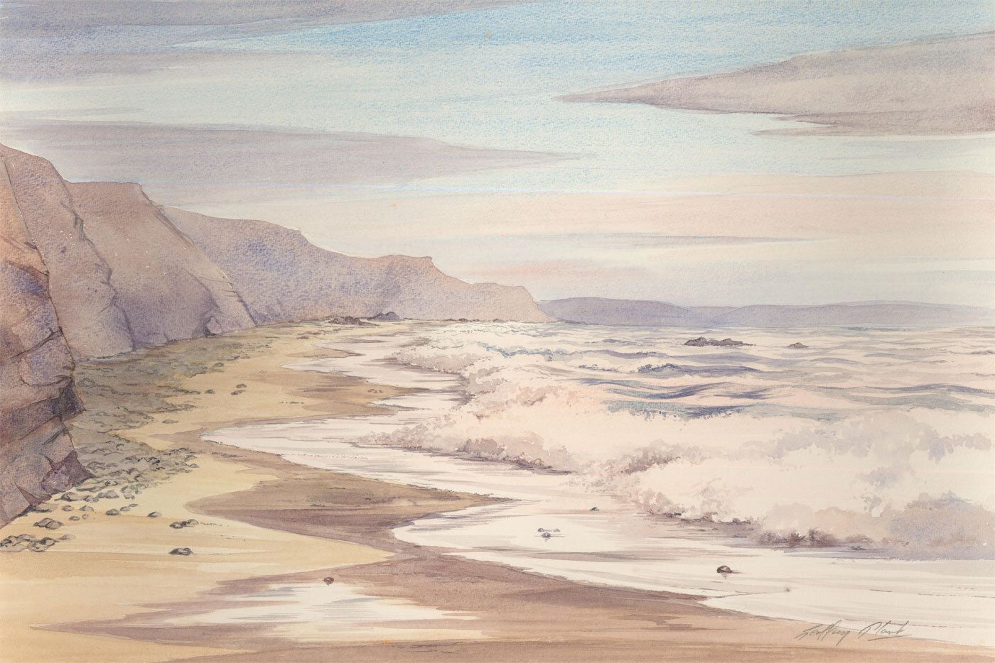 Geoffrey Plant (1939 2000) 20th Century Watercolour, Towards The Cliffs